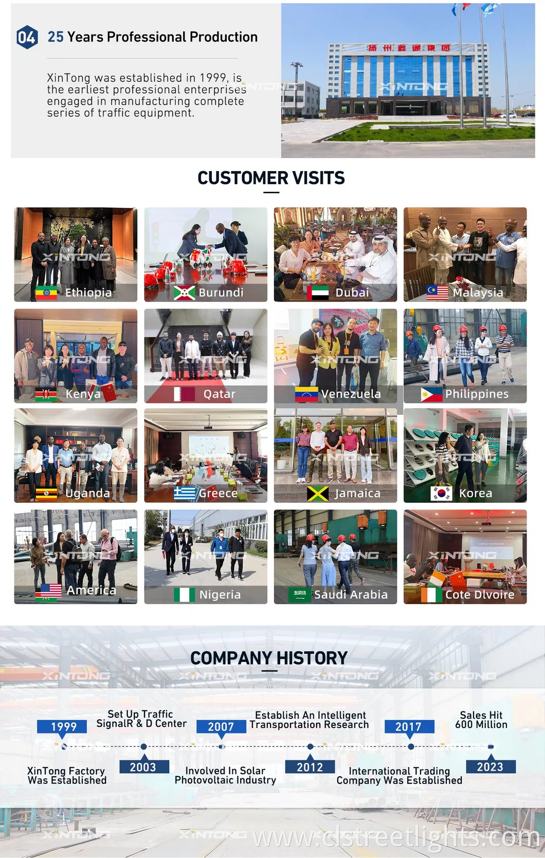 XINTONG Split Type Solar Outdoor LED Garden Street Post Lamp Pole Split-Type Street Light Pole